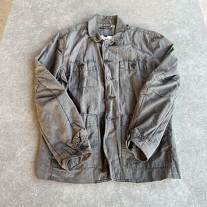 John Varvatos Star USA Jacket Mens Large Gray Glen Plaid Chore Button Front